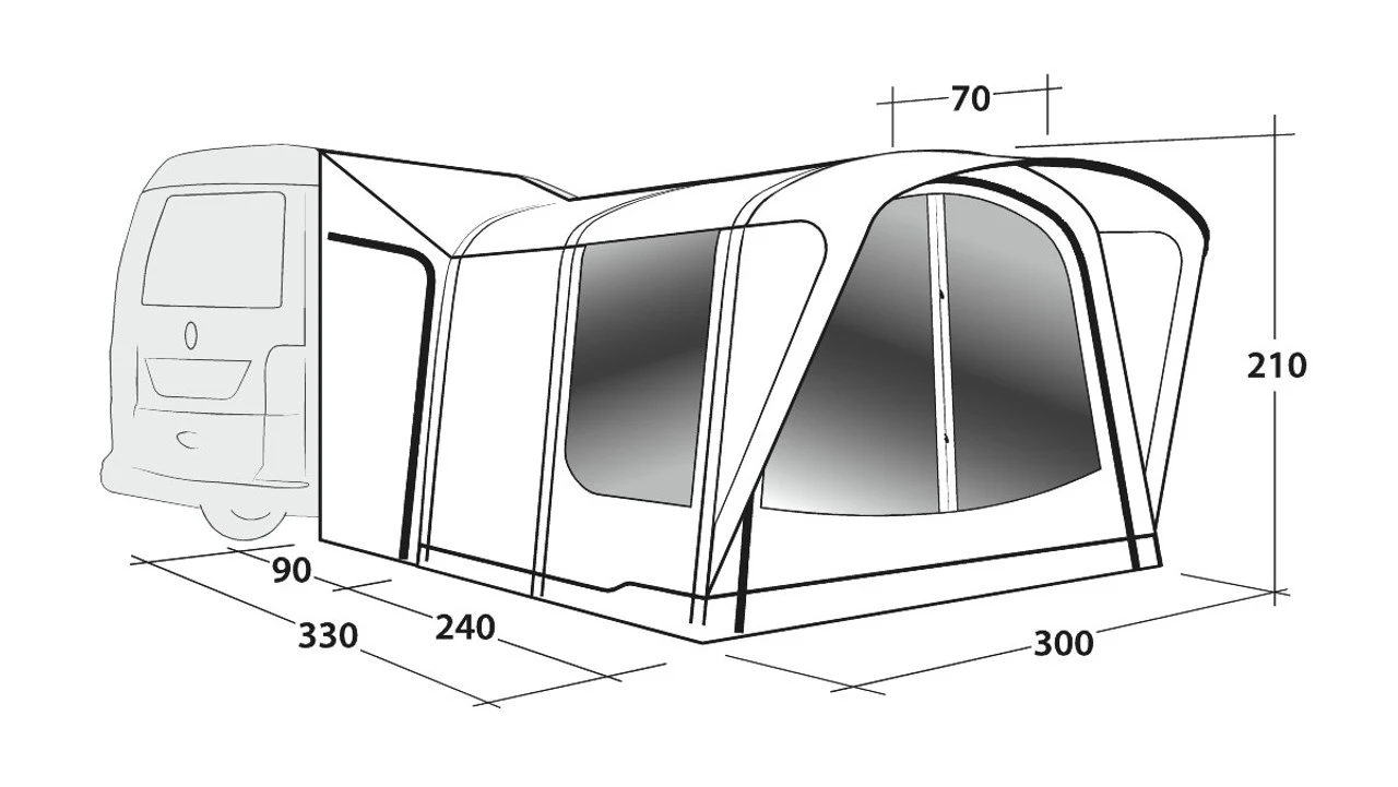 Outwell Newburg 240 Air Tall Drive-Away Awning Tent For Campervans 2 Outwell Newburg 240 Air Tall Drive-Away Awning Tent For Campervans - Image 2