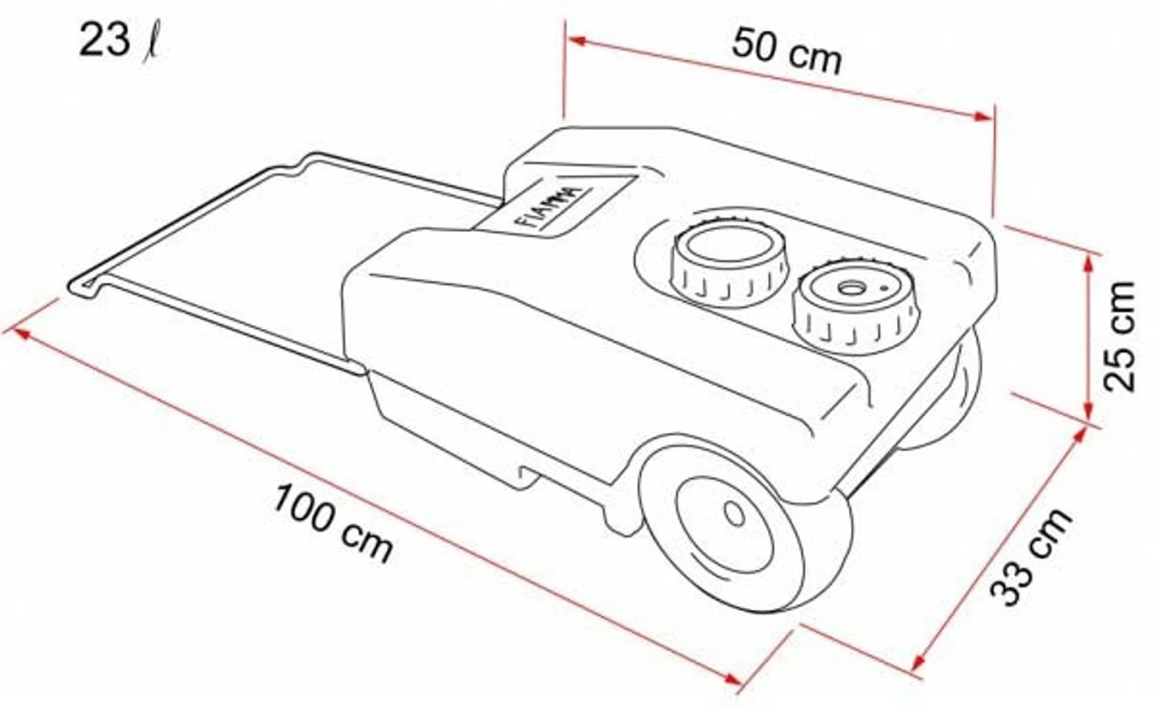 Fiamma 23L Motorhome Waste Water Roll Tank 2 Fiamma 23L Motorhome Waste Water Roll Tank - Image 2