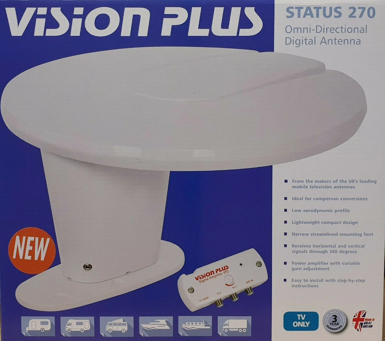 Vision Plus Status 270 Campervan Caravan TV Aerial 2 Vision Plus Status 270 Campervan Caravan TV Aerial - Image 2