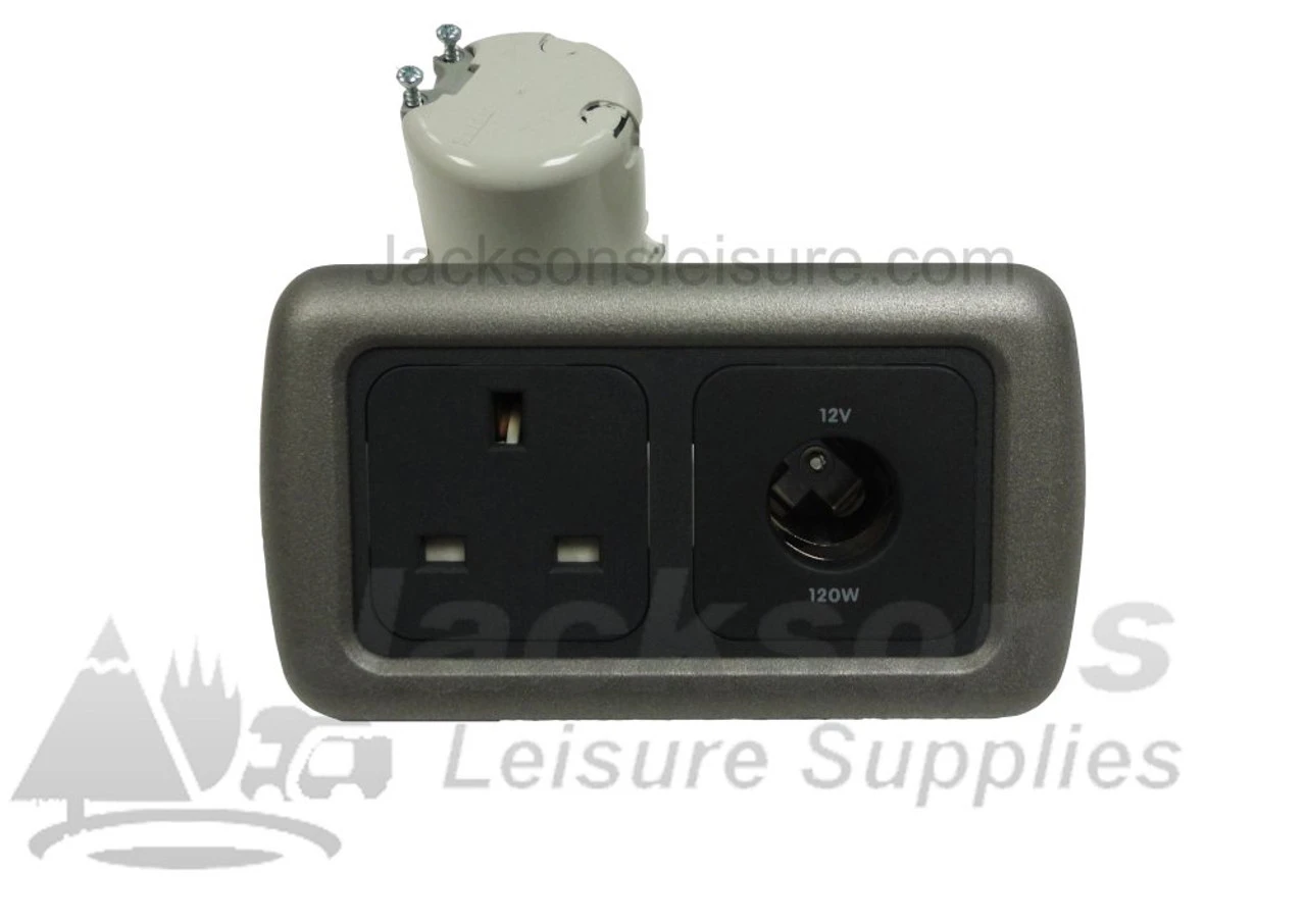 CBE 3 Pin & 12v Auto Socket With Twin Support & Frame 1 CBE 3 Pin & 12v Auto Socket With Twin Support & Frame