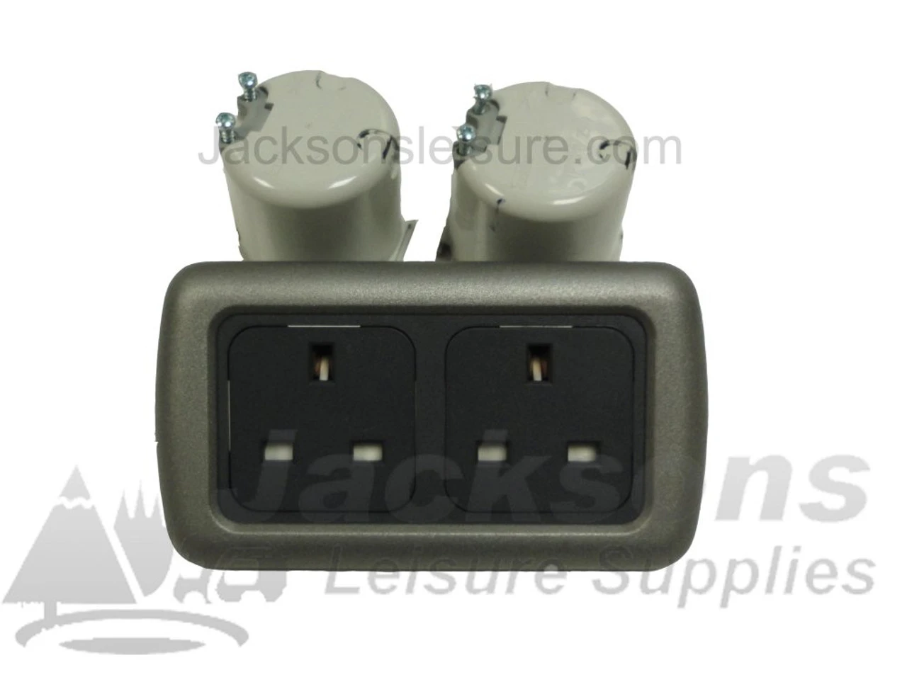 CBE Twin 3 Pin Socket With Support & Frame 1 CBE Twin 3 Pin Socket With Support & Frame
