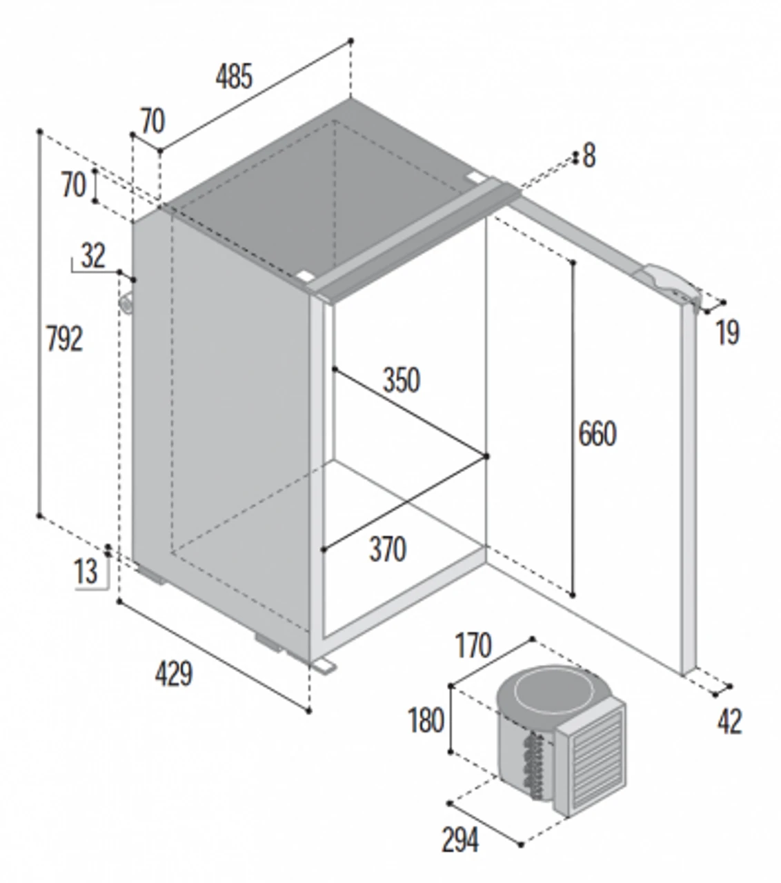Vitrifrigo C95L 12/24v Boat & Caravan Compressor Fridge 2 Vitrifrigo C95L 12/24v Boat & Caravan Compressor Fridge - Image 2