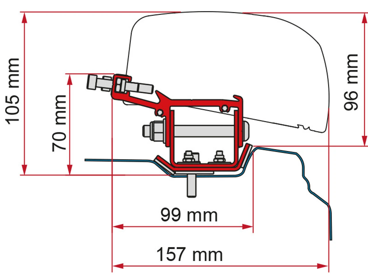 Fiamma F40 VAN Awning Adapter Bracket For Renault Trafic L1 & L2 Campervan 3 Fiamma F40 VAN Awning Adapter Bracket For Renault Trafic L1 & L2 Campervan - Image 3