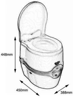 Thetford Porta Potti Excellence 565 - White (Electric Flush) -Camping Equipment Store Excellence dims 99315.1378983007