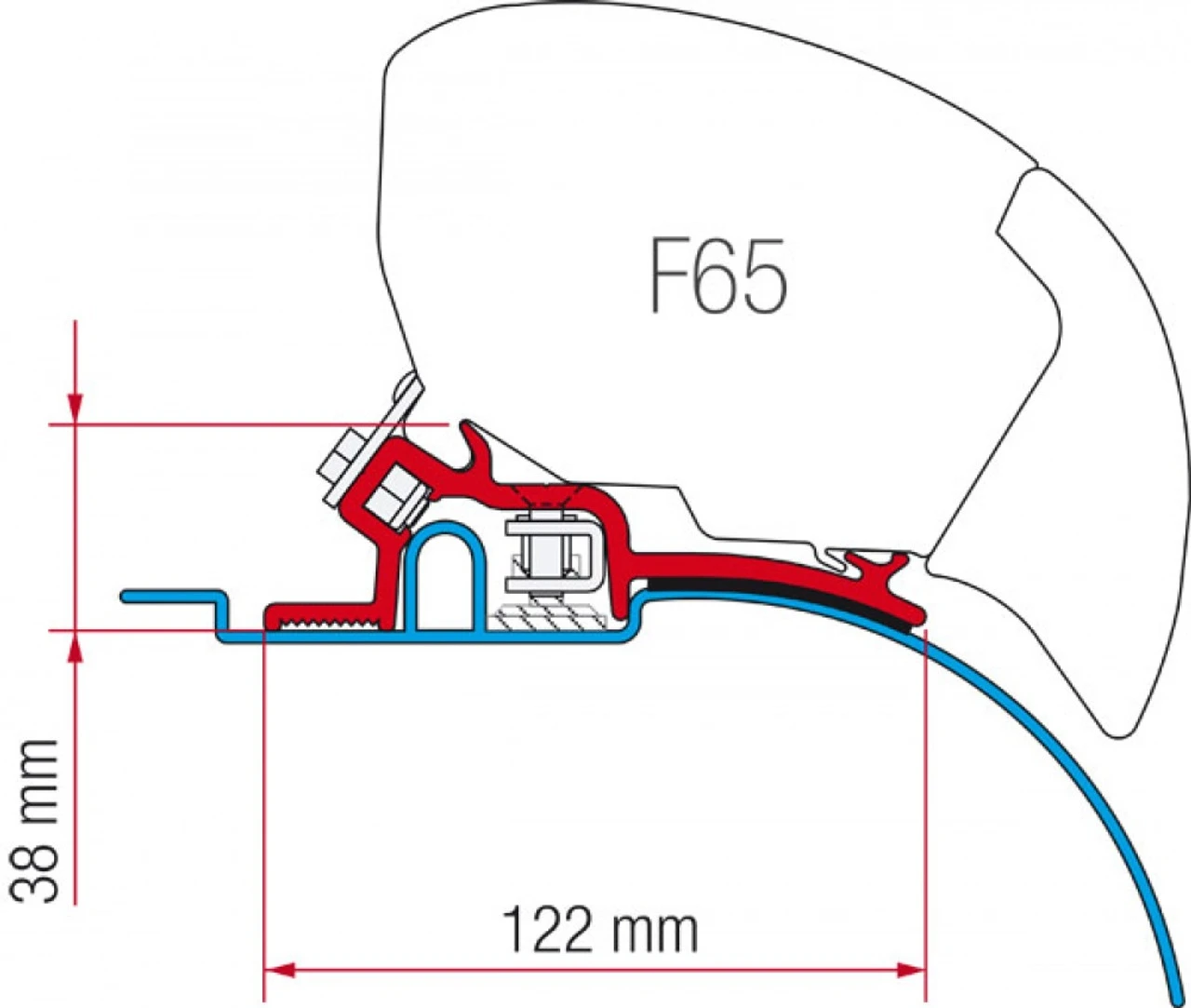 Fiamma F65-F80 Ducato Jumper Boxer H2 Roof Awning Low Profile Bracket Adapter 1994 < 2006 1 Fiamma F65-F80 Ducato Jumper Boxer H2 Roof Awning Low Profile Bracket Adapter 1994 < 2006