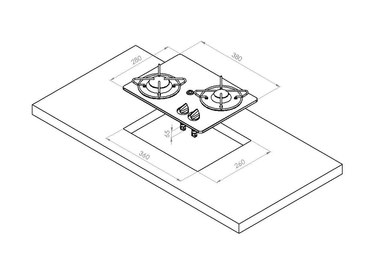 Navy Load Built In Glass Hob Double Burner NL.20001 3 Navy Load Built In Glass Hob Double Burner NL.20001 - Image 3