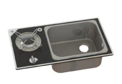 Navy Load Glass Built-In Single Burner Hob And Sink NL.20014