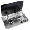 Navy Load Built In Stainless Steel Double Burner Hob With Glass Lid NL.21002
