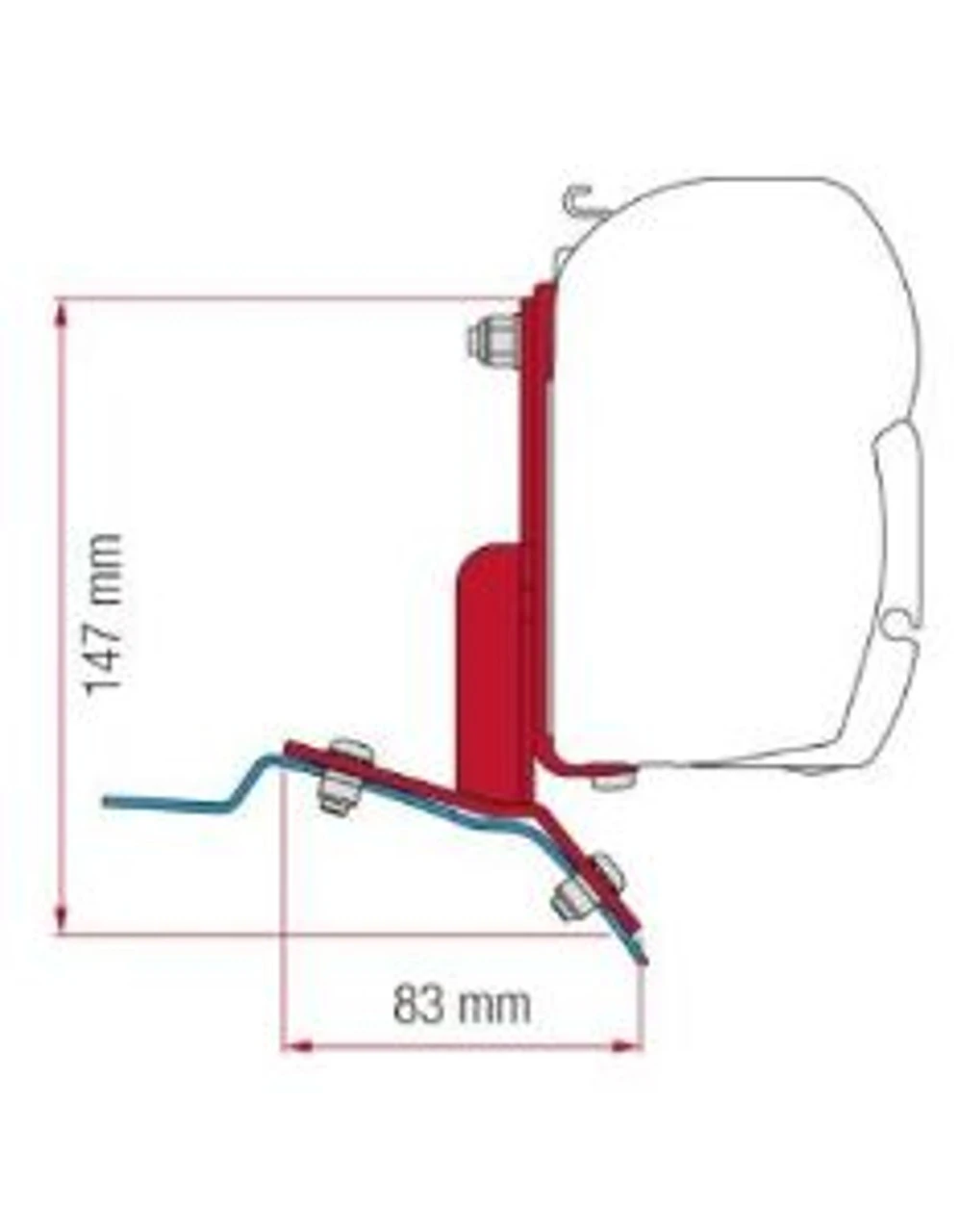 Fiamma F45 Adapter Bracket For Ford Transit Custom 1 Fiamma F45 Adapter Bracket For Ford Transit Custom