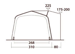 Outwell Jonesville 290SA Flex Drive Away Awning 12 Outwell Jonesville 290SA Flex Drive Away Awning -Camping Equipment Store dimensions4 37523.1661854644