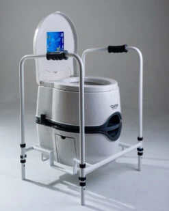 Excellence Electric & Manual Flush Portable Toilet With Folding Mobility Frame