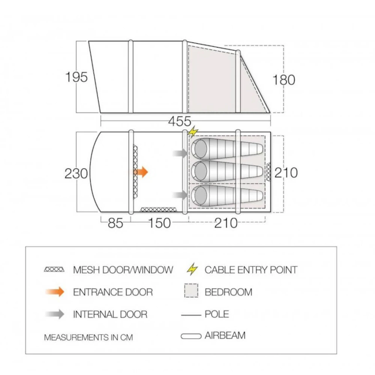 Vango Harris Air 350 Family Camping Tent 3 Vango Harris Air 350 Family Camping Tent - Image 3