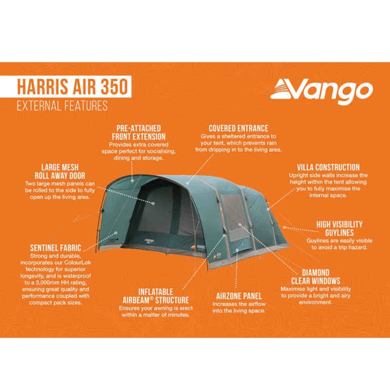 Vango Harris Air 350 Family Camping Tent 7 Vango Harris Air 350 Family Camping Tent - Image 7
