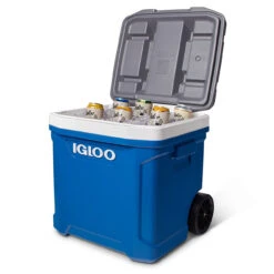 Igloo Latitude 60 Quantum Roller Mobile Ice Chest Cool Box -Camping Equipment Store igloo latitude quantum 60 roller wheeled cool box 34664 04 64347.1638869137