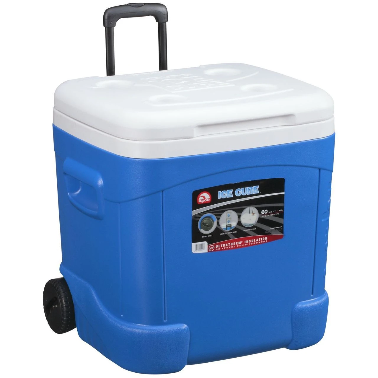 Igloo 60 Quart Ice Cube 90 Can Wheeled Cool Box 1 Igloo 60 Quart Ice Cube 90 Can Wheeled Cool Box
