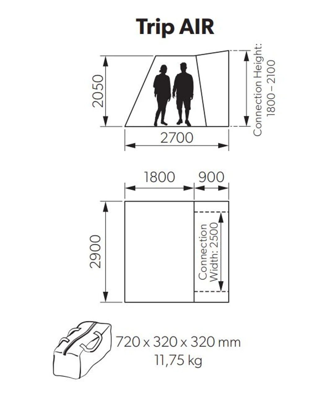 Kampa Trip AIR Drive Away Awning For Campervans & VW 6 Kampa Trip AIR Drive Away Awning For Campervans & VW - Image 6