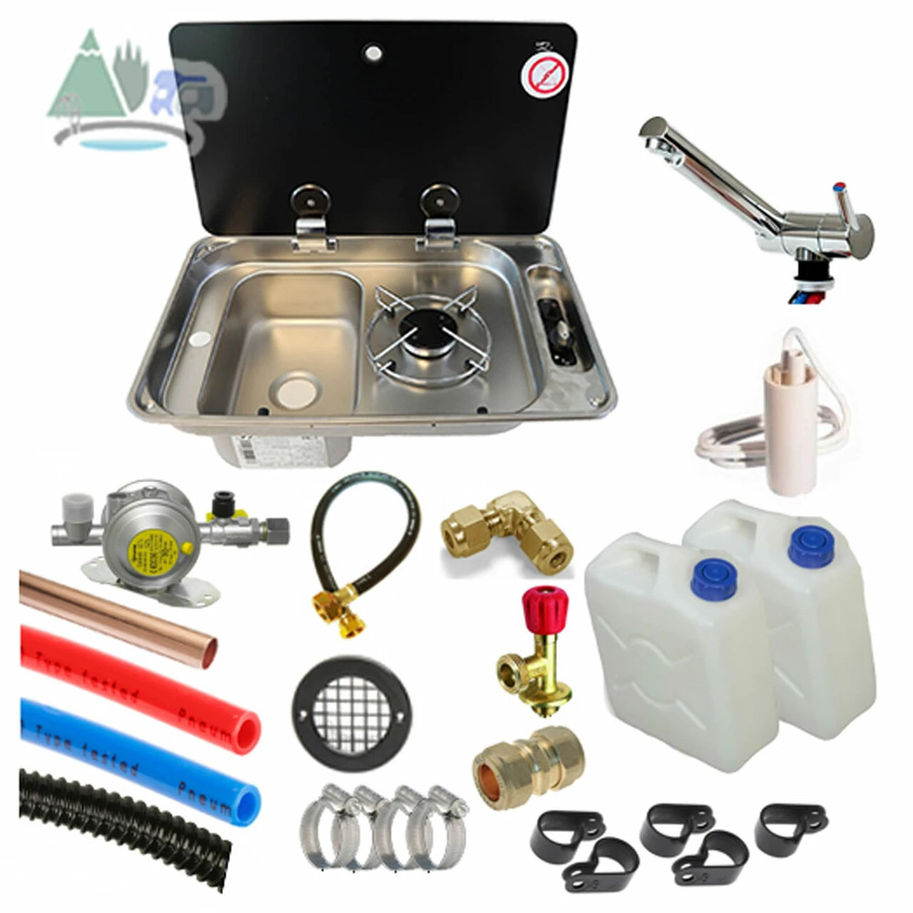 CAN Combi Sink And Hob Single Burner Campervan Conversion Kit 1 - FL1323 FL1324 1 CAN Combi Sink And Hob Single Burner Campervan Conversion Kit 1 - FL1323 FL1324