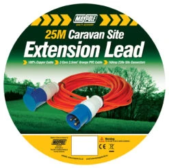 Maypole Camping And Caravan Site Mains Extension Hook Up Leads -Camping Equipment Store maypole 25m 230v caravan site extension lead 57431.1427723425