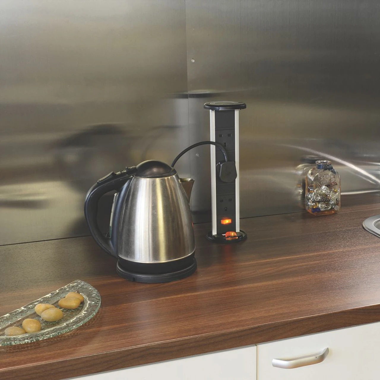 Pop Up Vertical 13A Mains Triple Socket Power Dock Black 2 Pop Up Vertical 13A Mains Triple Socket Power Dock Black - Image 2