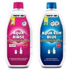 Thetford Aqua Kem Porta Potti Pink & Green Eco Friendly Concentrate Chemical Duo Pack -Camping Equipment Store thetford aqua kem rinse concentrate pink blue duo twin pack 98814.1574162336