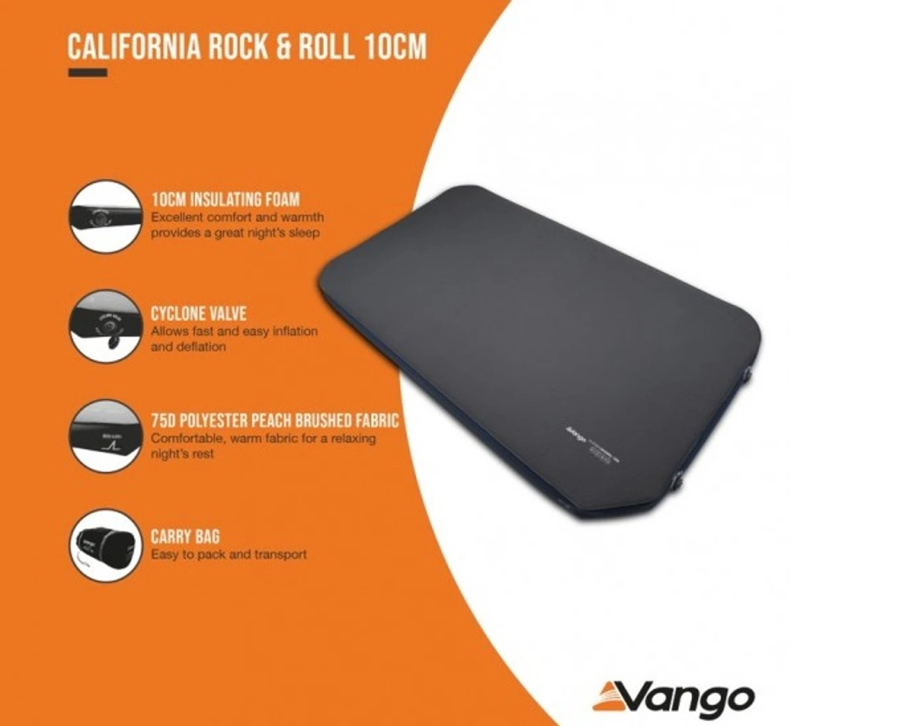 Vango California Rock & Roll 10cm Self Inflating Mattress 5 Vango California Rock & Roll 10cm Self Inflating Mattress - Image 5