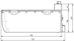Whale Expanse Balanced Flue Gas Water Heater For Motorhomes -Camping Equipment Store whale Expanse Water Heater Side View Dimensions 44675.1541073892
